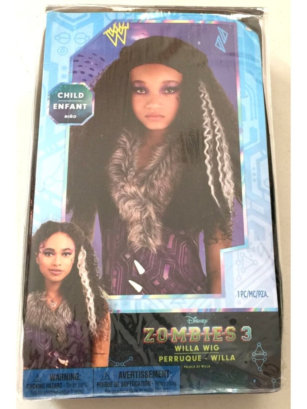 Disney ZOMBIES 3 Willa Child's Wig Black White